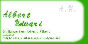 albert udvari business card